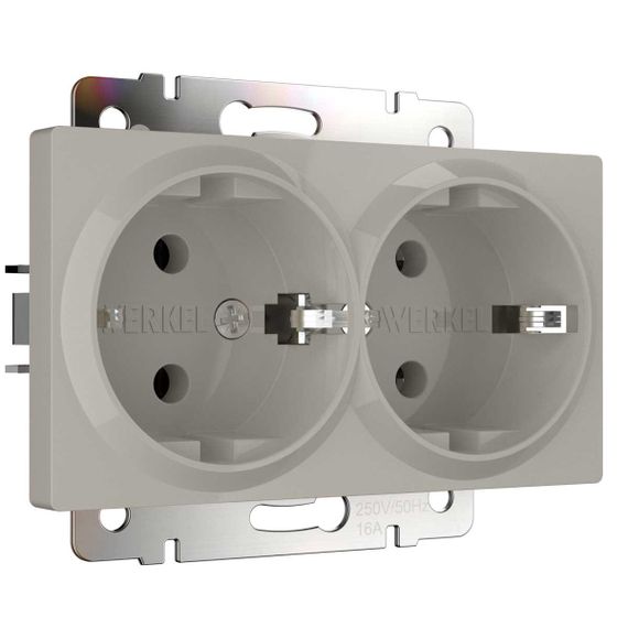 Розетка двойная с заземлением (дымчатый) W1272004/ a069774