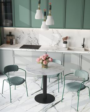 Стол обеденный Rubby D90 белый мрамор