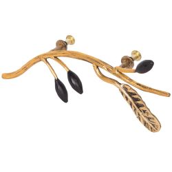 Ручка мебельная скоба Oliva Branch (Олива Бранч) правая Амбер