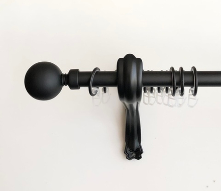 Карниз кованый консольный Шар d20/16 двухрядный, цвет черный