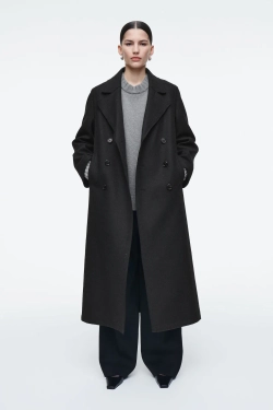 COS КАШЕМИРОВЫЙ СВИТЕР ГРУБОЙ ВЯЗКИ, СЕРЫЙ