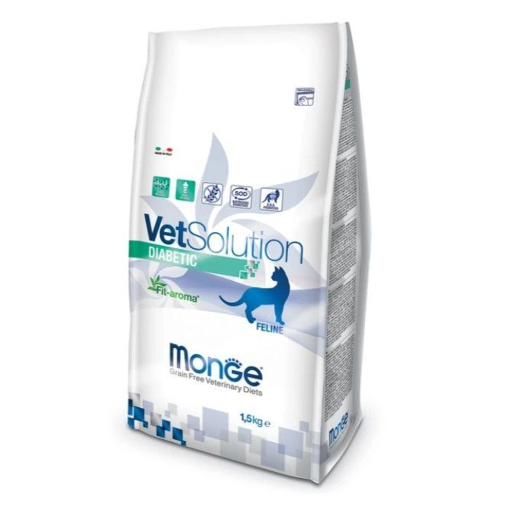 Ветеринарная диета Monge VetSolution Cat Diabetic Диабетик для кошек при сахарном диабете 1,5 кг