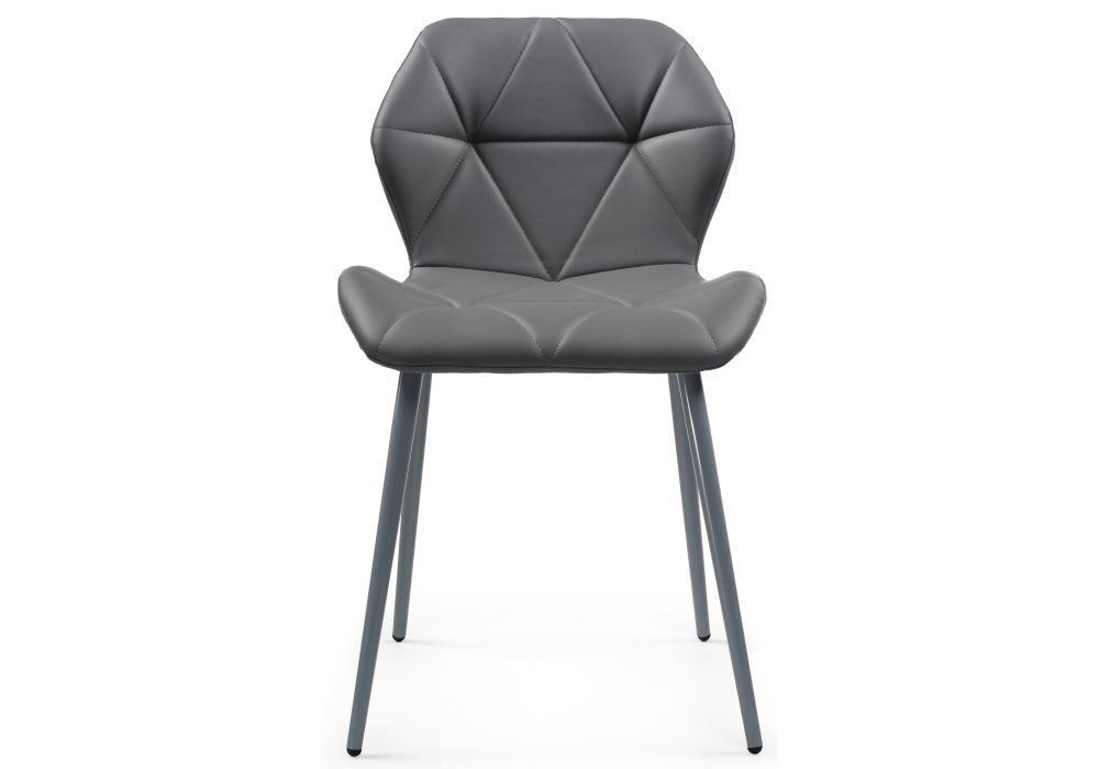 Стул на металлокаркасе Вальд экокожа серый / серый глянец