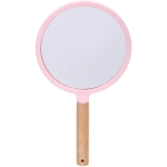 Зеркало косметическое с ручкой «Cute look - Королева», круг, цвет пудровый 14*25см