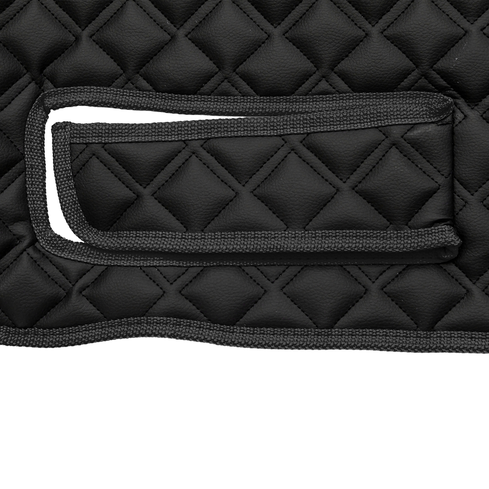 Ковры SHACMAN F3000 (экокожа, черный, черный кант, желтая вышивка)