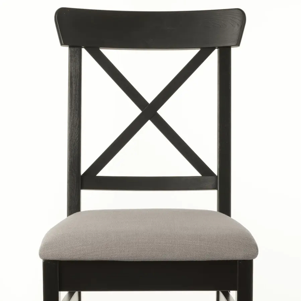 Стул деревянный с мягким сиденьем - IKEA INGOLF/ИНГОЛЬФ ИКЕА, 91х43х53 см, черный