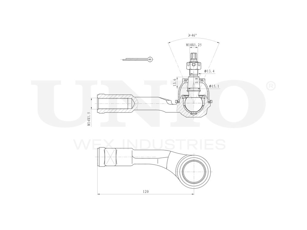 Наконечник рулевой правый UNIO SSP-10177