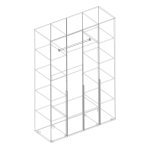 Шкаф 4-ств с зеркалом Стил