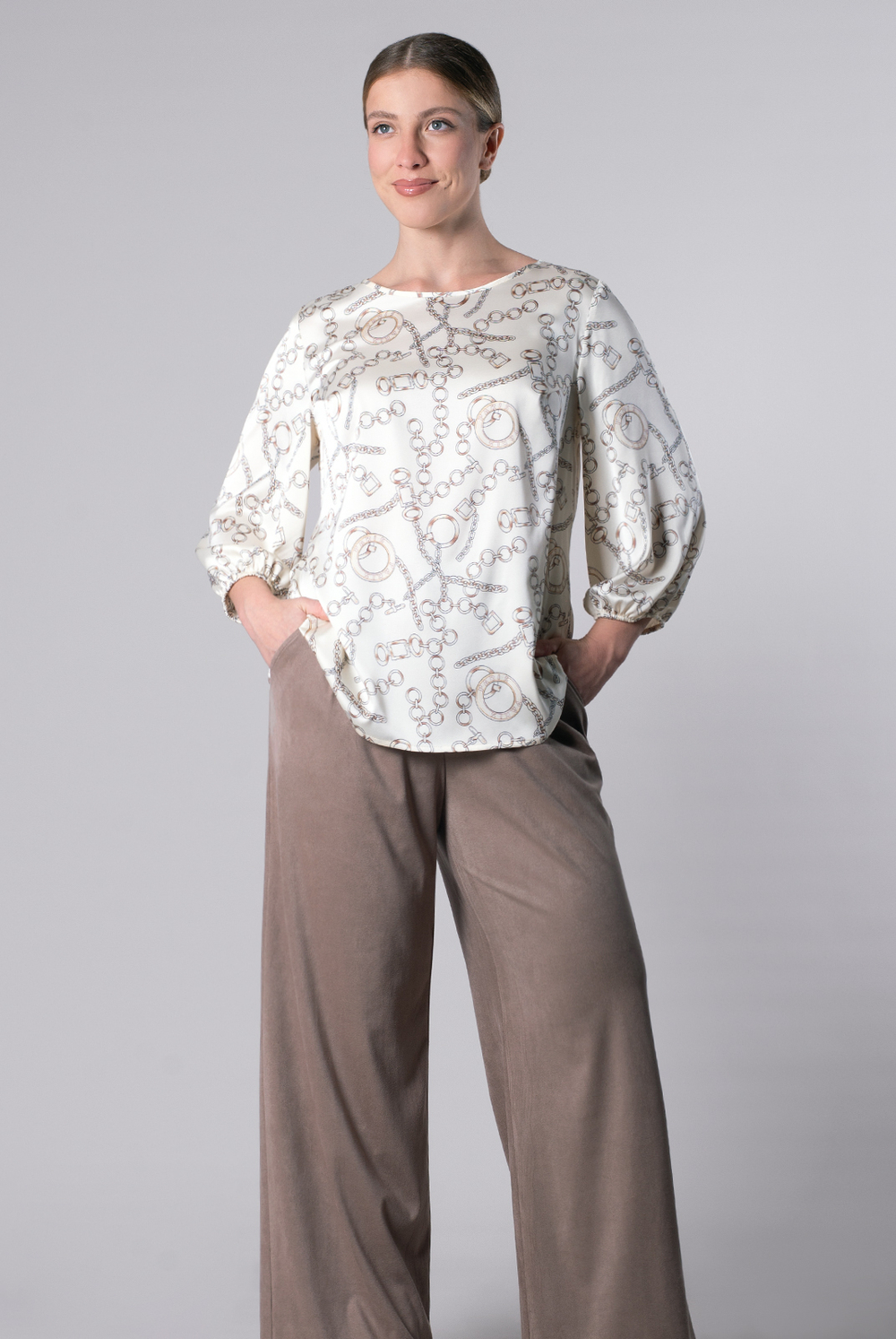 Блузка женская 3246ЛПА, цепи #110Це093246ЛП