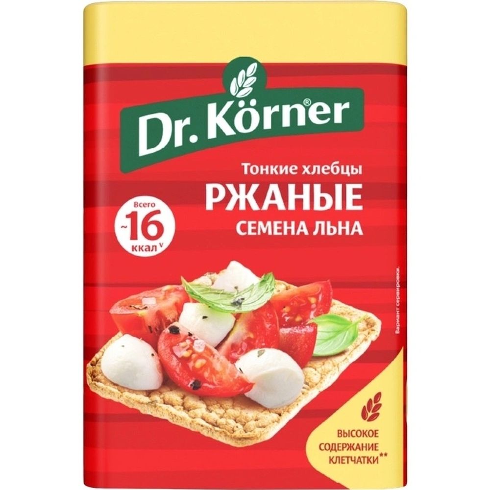 Хлебцы DR KORNER ржаные с семенами льна 100г