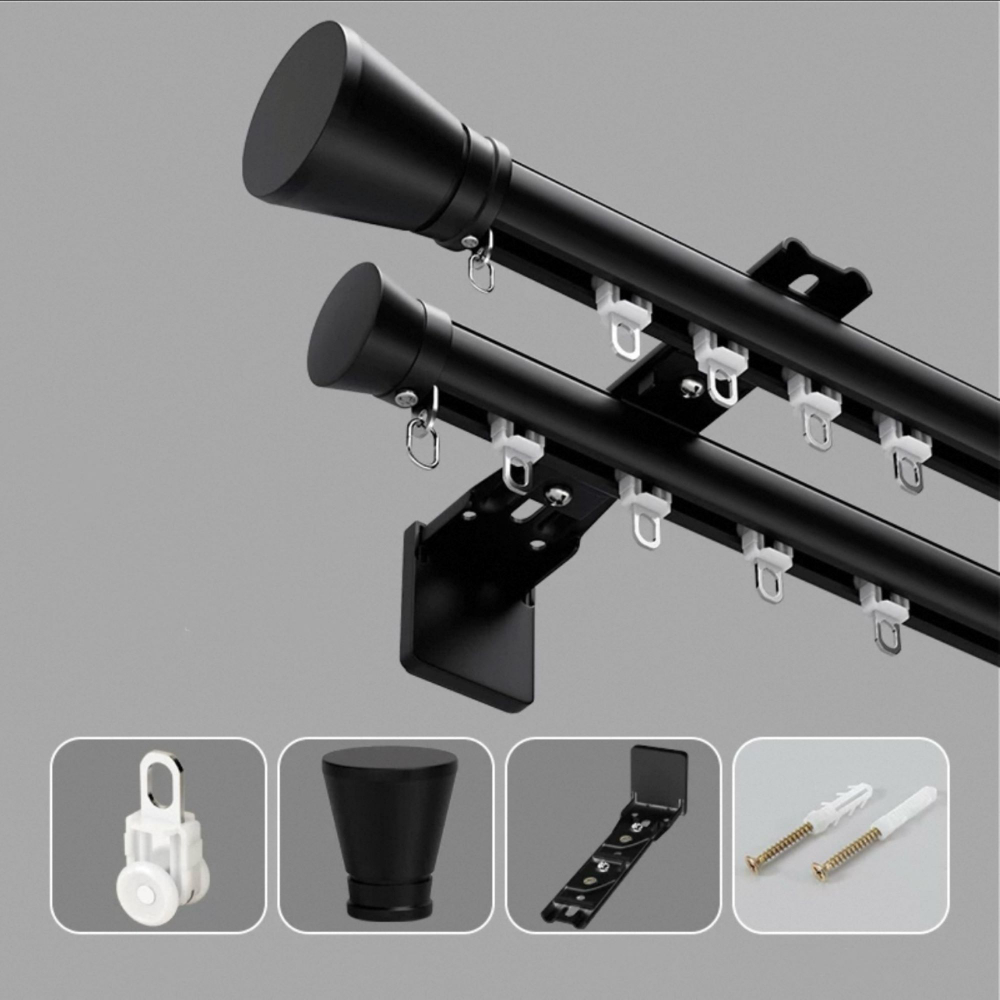 Прочный алюминиевый карниз для штор, настенный монтаж