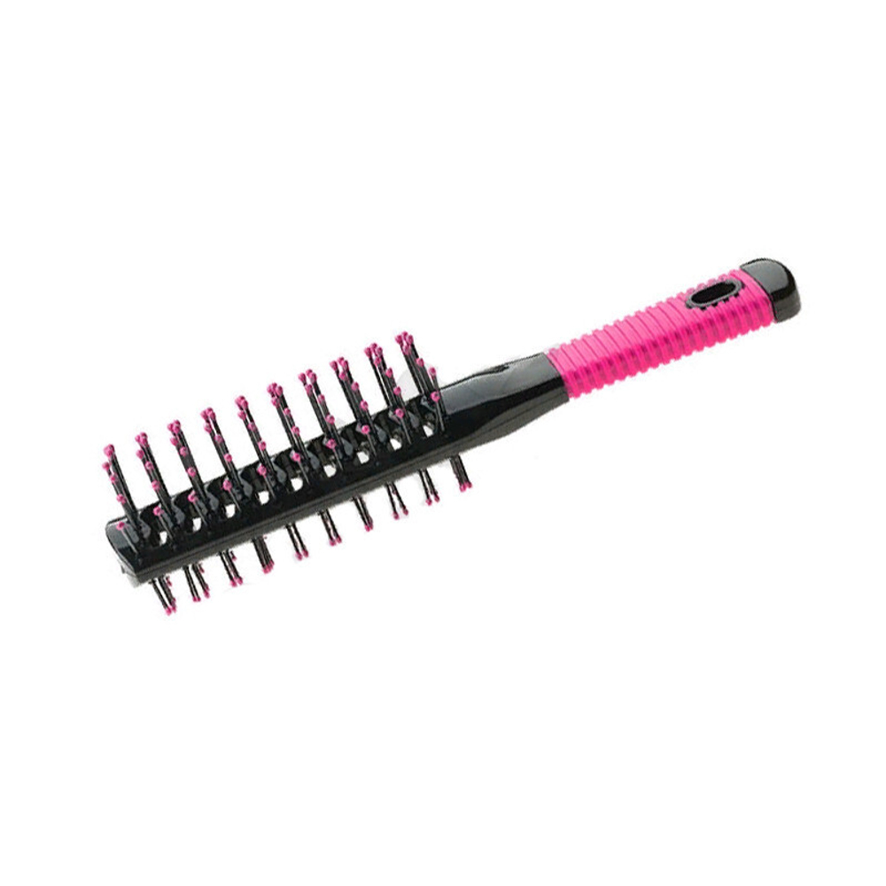 Парикмахерская туннельная щётка Sibel Tunnel Vent, черная/розовая