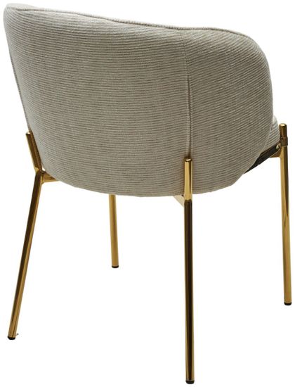 Стул DIANA Modica-40 бежево-белый, ткань / золотой каркас