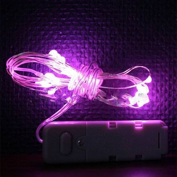 Светодиодная нить Роса 2 м., 20 розовых LED ламп, (Rosa 20-3AG10-P)