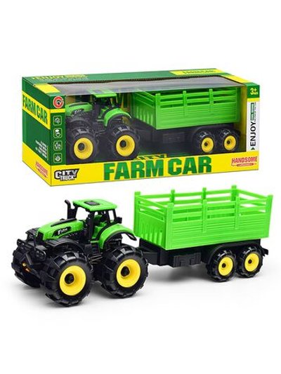 Игрушка Трактор Фермерский с прицепом зелёный (9878-1)