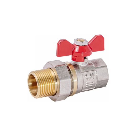 Кран шаровый со сгоном I-TECH FM Н-В 1/2&quot; бабочка стандартнопроходной 24512