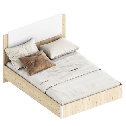 Кровать 1400 "Милана" без основания (гаскон пайн/белый лофт), ЛДСП, Велес