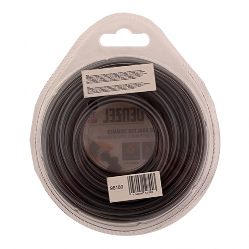 96180 Леска двухкомпонентная для триммера, круглая 2,4мм х 15м, EXTRA CORD Denzel