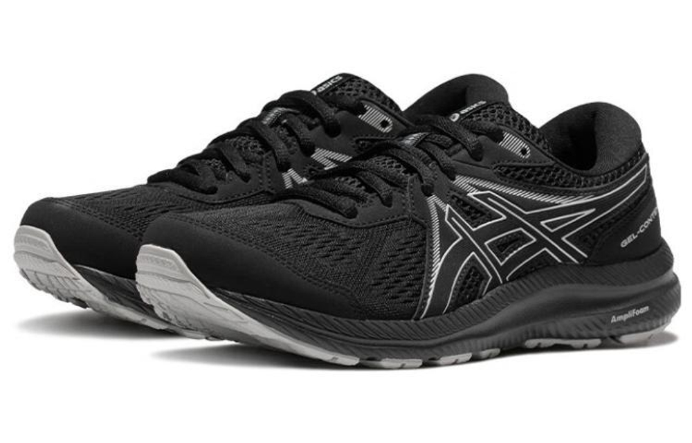 Asics Gel-Contend 7 sports simple fabric synthetic leather non-slip wear-resistant breathable low-cut casual running shoes women's black