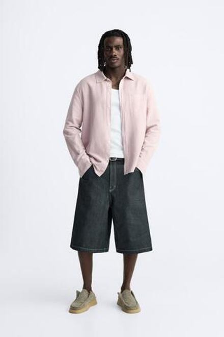 ZARA ШОРТЫ КАРГО С КАРМАНАМИ,  СИНИЙ
