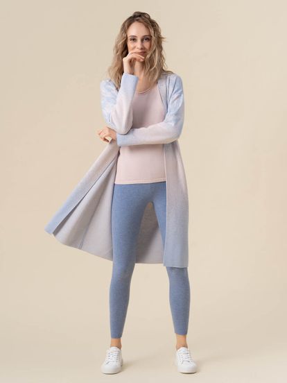 Женские брюки голубого цвета из 100% кашемира - фото 2