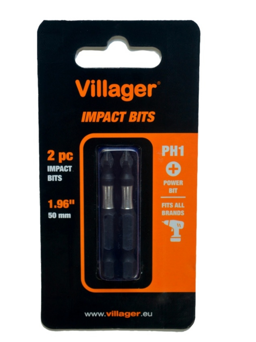 Биты PH1 50 мм Villager