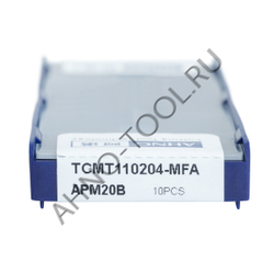 Пластина твердосплавная ISO TCMT110204-MFA APM20B AHNO по жаропроч. и нерж.стали, получистовая