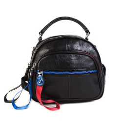 Стильный женский повседневный чёрный рюкзак-сумка из экокожи Dublecity 9786
