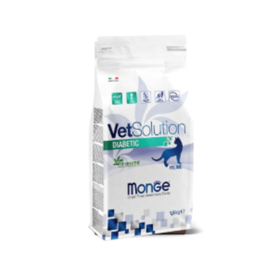 Сухой корм диетический для кошек при сахарном диабете Monge VetSolution Cat Diabetic Диабетик 1,5кг