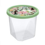 Контейнер для продуктов круглый 1,75л с декором (зеленый)