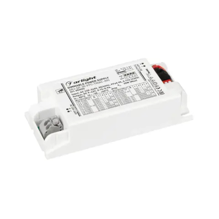 Блок питания ARJ-SP-30-PFC-TRIAC-INS (30W, 9-42V, 0.15-0.9A) (Arlight, IP20 Пластик, 5 лет) 053904