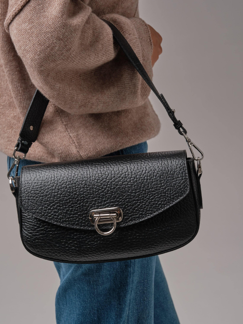Кожаная сумка кросс-боди Azaro 31049 черный соло