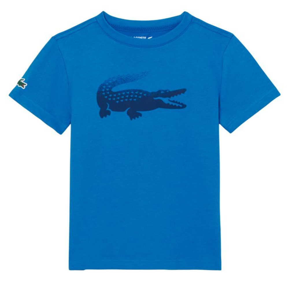 Футболка для мальчика теннисная Lacoste Kids' Lacoste x Daniil Medvedev Ultra Dry - небесный