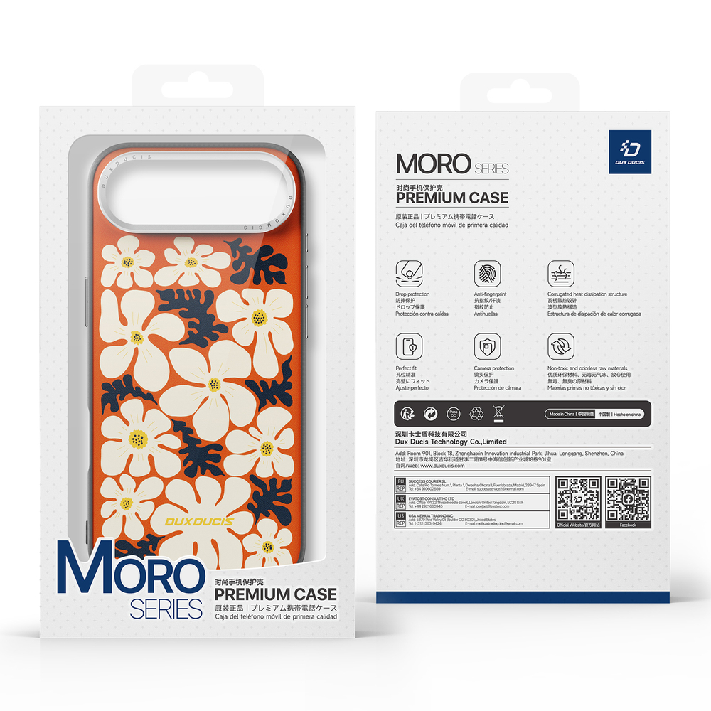 Чехол с MagSafe оранжевого цвета для iPhone Air, Dux Ducis, серия Moro Series Magnetic Case