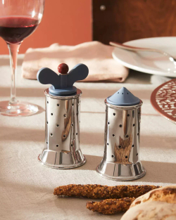 Alessi - Солонка с черной крышкой / артикул   MGSAL B  / GTIN 8003299946976