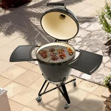 Керамический угольный гриль Primo Round All-In-One, 47 см, с ножками и столиками