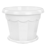 Горшок цветочный Гармония 7л с поддоном (белый)