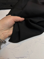 Костюмно-плательная однотонная шерсть с эластаном (L.Piana, 95%шерсть/5%эластан, Черная ночь, 154, 220 гр/м2)