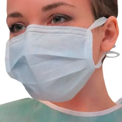 Маска медиц.на завязках,3-х сл.голуб, "ГЕКСА" 50 шт/уп