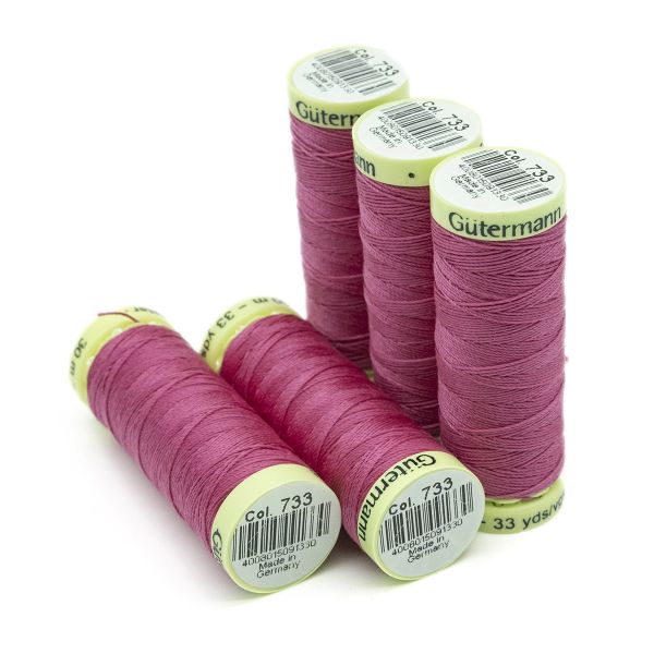 Нитки отделочные Gutermann Top Stitch 30 (30 метров), 5 кат. | 733 розовая фуксия