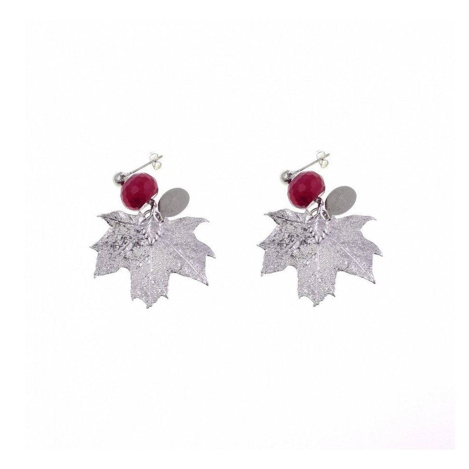 Серьги листья Ester Bijoux Канадский Клён OR756-S BW