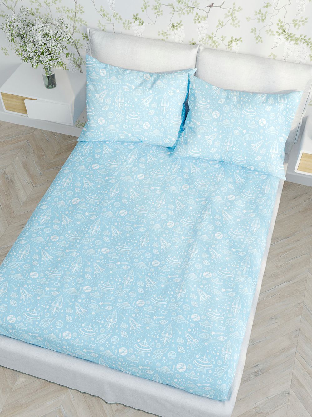 Простынь на резинке Сказка "Alien (компаньон)" 90х200 см,бязь