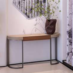 Консоль 4606, 150х84 см, дерево, металл, экокожа