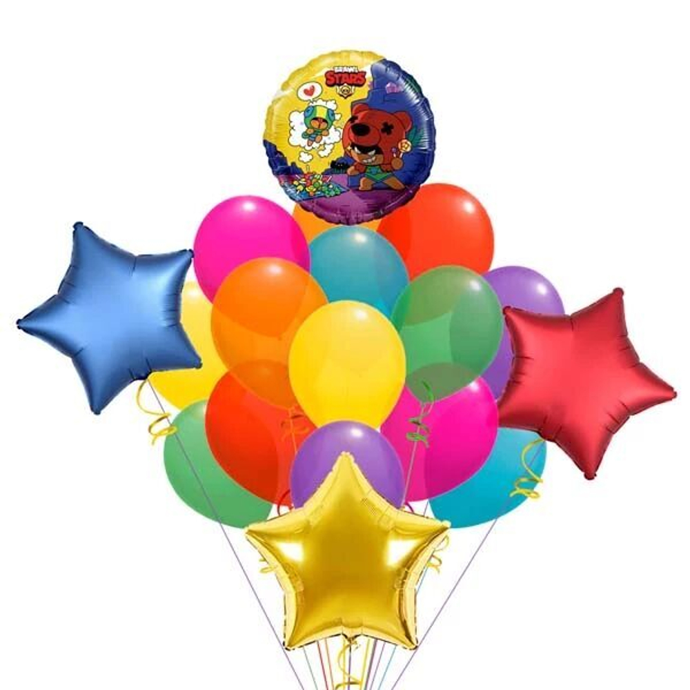 Композиция из шаров "Brawl Stars звезды"