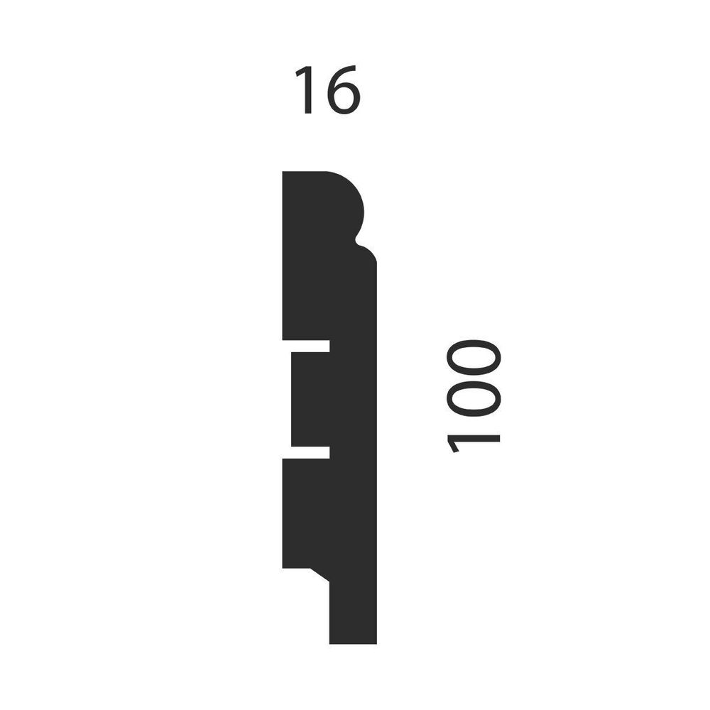 Плинтус под покраску, 100x16 мм