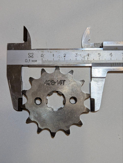 Звезда ведущая передняя для питбайка, мопеда (428-14Т) 17мм сталь