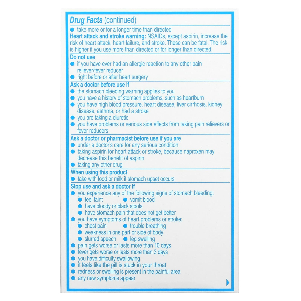 Aleve, Напроксен в таблетках, 220 мг, 24 капсулы