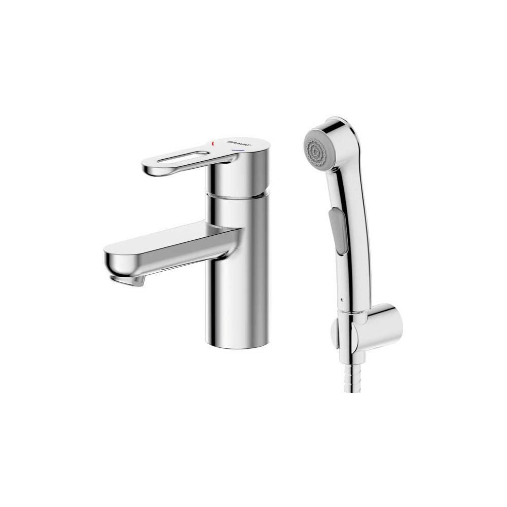 Смеситель для умывальника с гигиеническим душем Bravat Stream-D