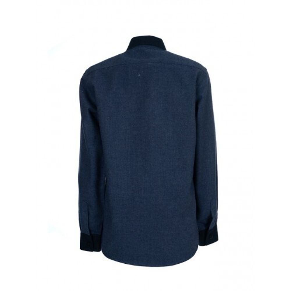 Приталенная сорочка из модала TSAREVICH, темно-синий меланж
