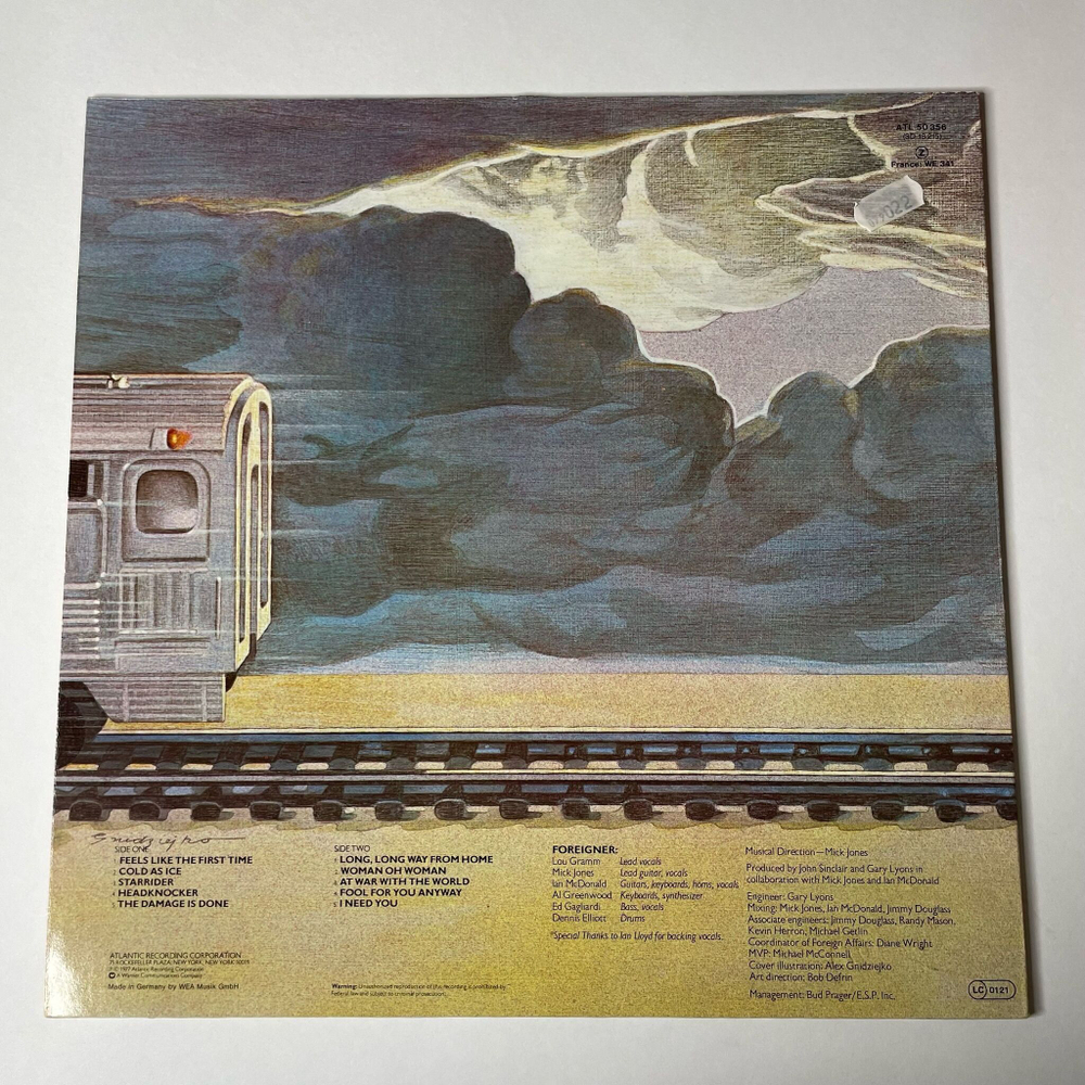 Винтажная виниловая пластинка LP Foreigner (Germany 1977) Cold As Ice